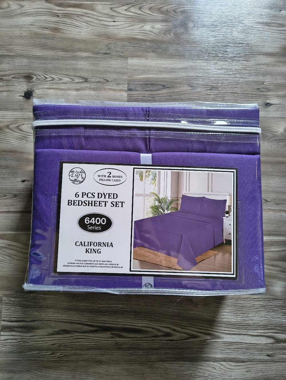 6400 Series 6-Piece Dyed Sheet Set California King Size Purple